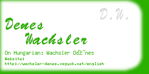 denes wachsler business card